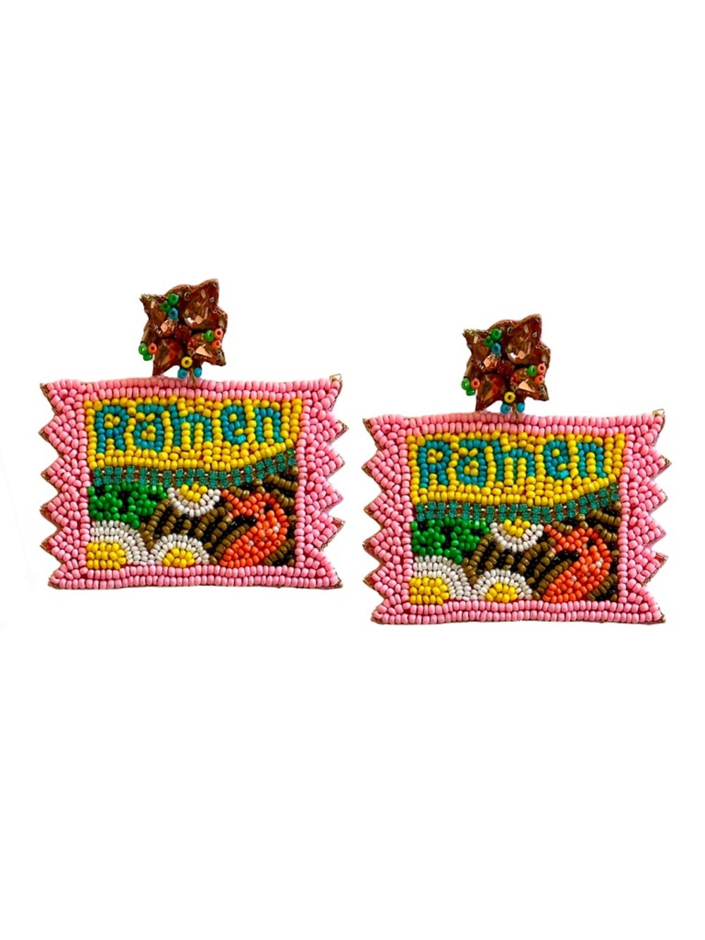Ramen Earring, Shrimp Flavor Ramen Statement Earring, Lily Posh